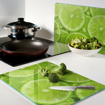 Planche à découper en verre tranches de citron vert
