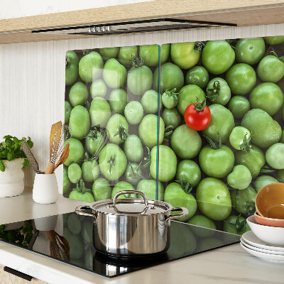 Planche à découper verre Tomates vertes avec une touche rouge