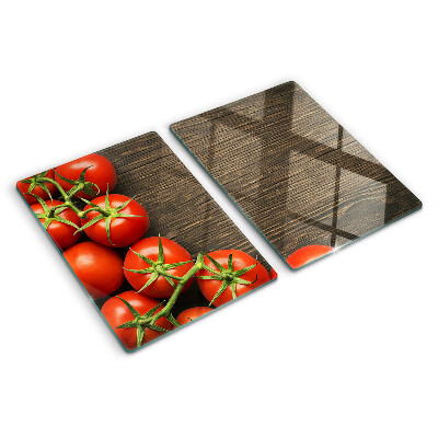 Planche à découper verre Tomates sur fond de bois