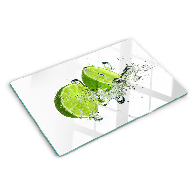 Planche à découper verre Citrons dans de l'eau pétillante