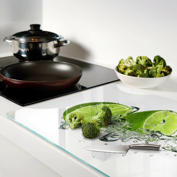Planche à découper verre Citrons dans de l'eau pétillante