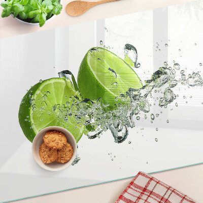 Planche à découper verre Citrons dans de l'eau pétillante