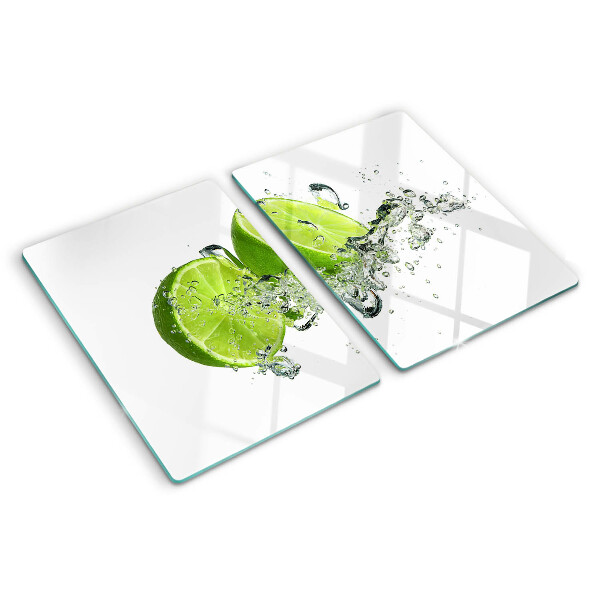Planche à découper verre Citrons dans de l'eau pétillante