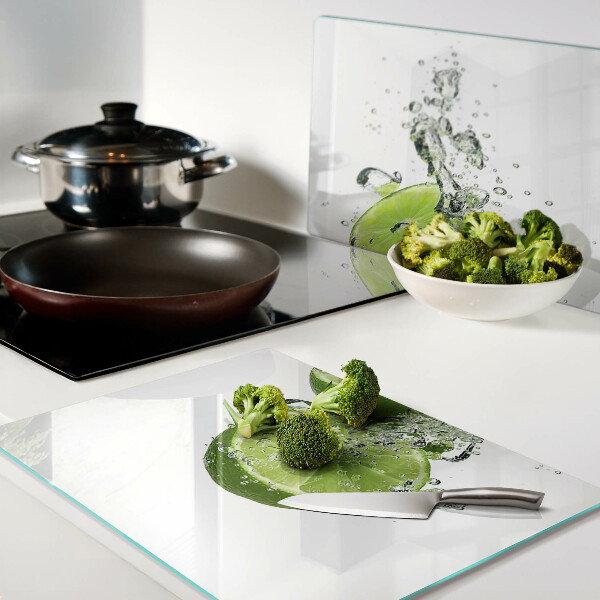 Planche à découper verre Citrons dans de l'eau pétillante