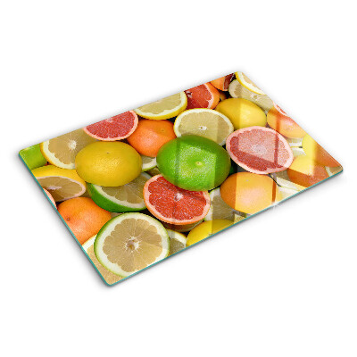 Planche à découper en verre Agrumes en couleurs