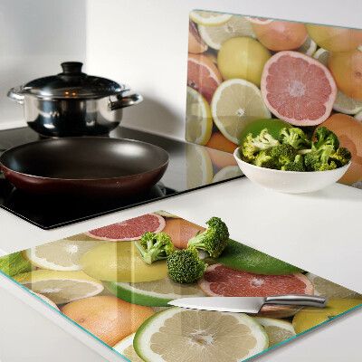 Planche à découper en verre Agrumes en couleurs