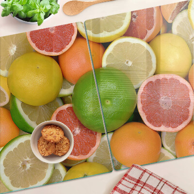 Planche à découper en verre Agrumes en couleurs