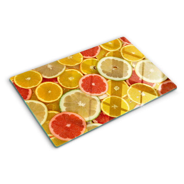 Planche à découper verre Agrumes aux couleurs de l'arc-en-ciel
