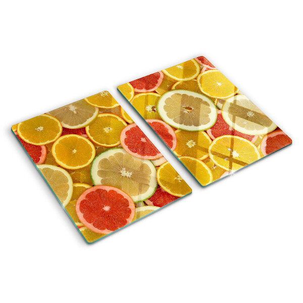 Planche à découper verre Agrumes aux couleurs de l'arc-en-ciel