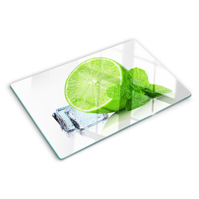 Planche à découper verre Citron vert à la menthe et à la glace