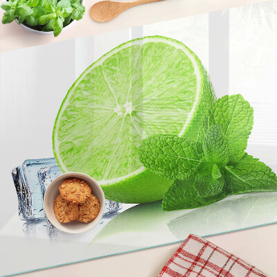 Planche à découper verre Citron vert à la menthe et à la glace