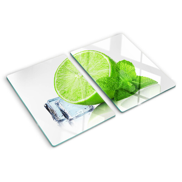 Planche à découper verre Citron vert à la menthe et à la glace