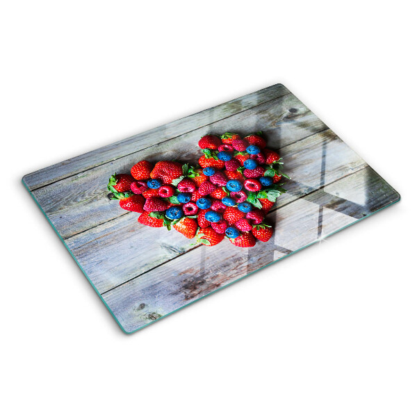 Planche à découper verre Cœur de fruits des bois