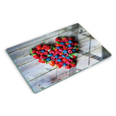 Planche à découper verre Cœur de fruits des bois