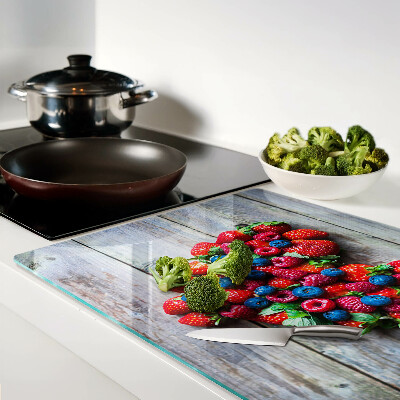 Planche à découper verre Cœur de fruits des bois