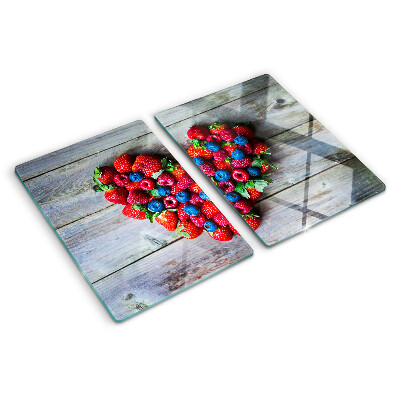 Planche à découper verre Cœur de fruits des bois