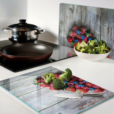 Planche à découper verre Cœur de fruits des bois