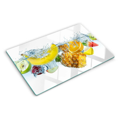 Planche à découper en verre Fruits dans l'eau