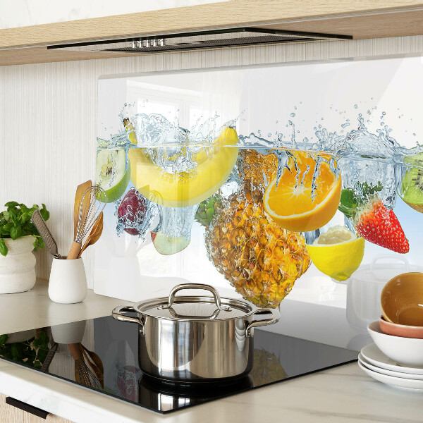 Planche à découper en verre Fruits dans l'eau
