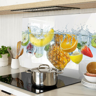 Planche à découper en verre Fruits dans l'eau