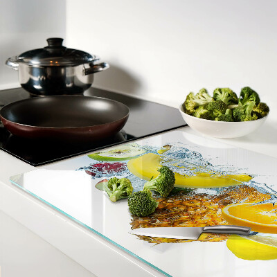 Planche à découper en verre Fruits dans l'eau