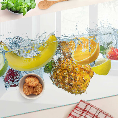 Planche à découper en verre Fruits dans l'eau