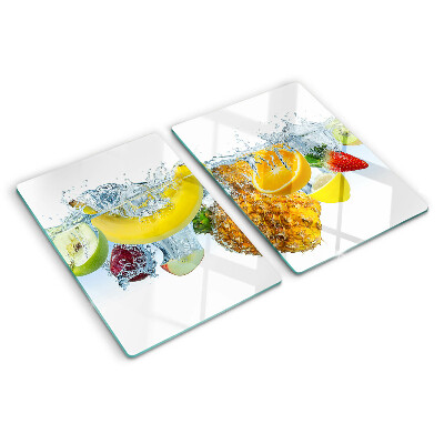 Planche à découper en verre Fruits dans l'eau
