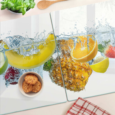 Planche à découper en verre Fruits dans l'eau