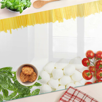 Planche à découper en verre Pâtes aux herbes et aux tomates