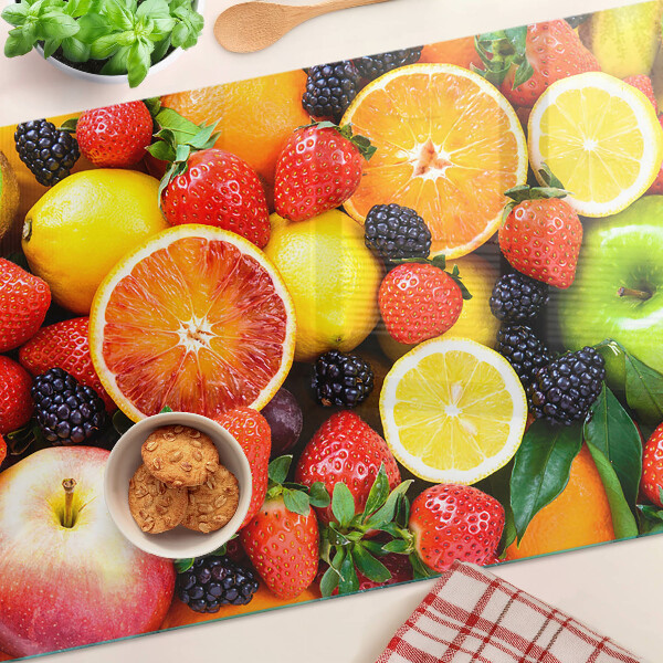 Planche à découper verre Fruits et baies tropicaux