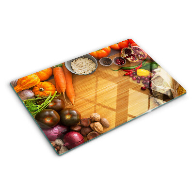 Planche à découper verre Motif de légumes et de fruits