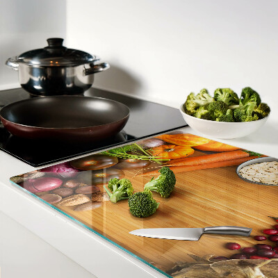 Planche à découper verre Motif de légumes et de fruits