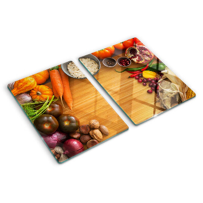 Planche à découper verre Motif de légumes et de fruits