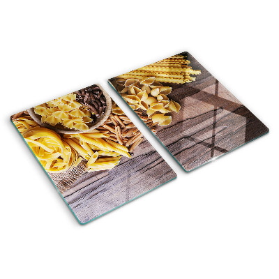 Planche à découper verre Pâtes et accents en bois