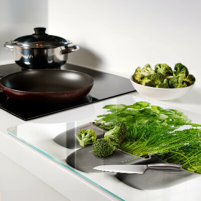 Planche à découper verre Herbes en pots