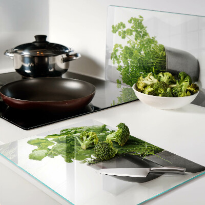 Planche à découper verre Herbes en pots