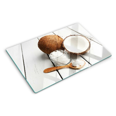 Planche à découper en verre La noix de coco et ses produits