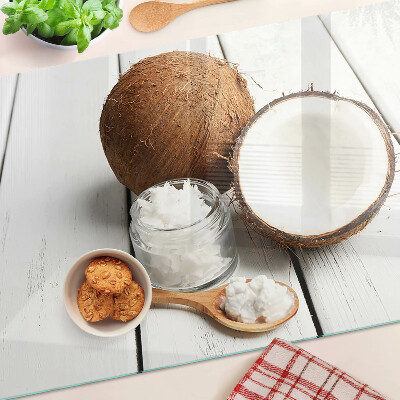 Planche à découper en verre La noix de coco et ses produits