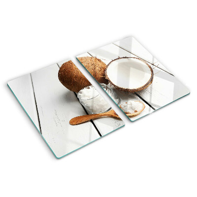 Planche à découper en verre La noix de coco et ses produits