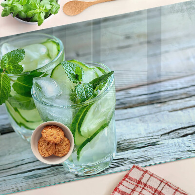 Planche à découper verre Cocktails à la menthe et au concombre