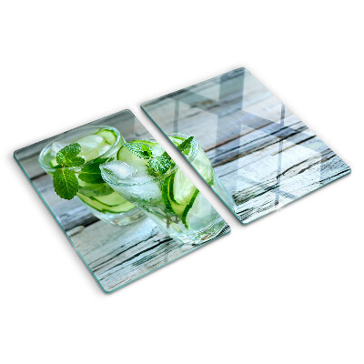 Planche à découper verre Cocktails à la menthe et au concombre