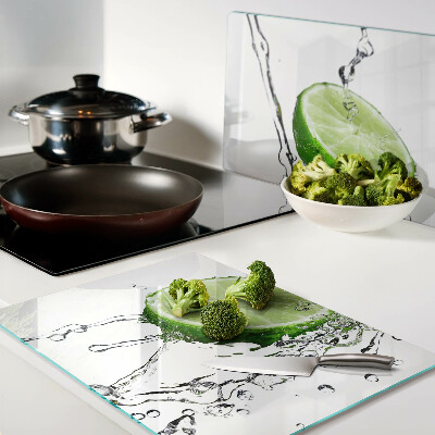 Planche à découper en verre Citrons dans l'eau