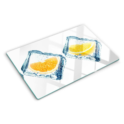 Planche à découper en verre Fruits dans la glace