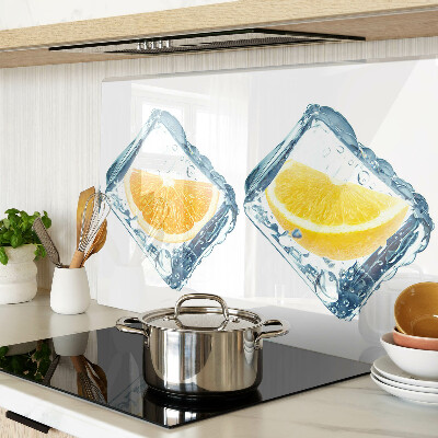 Planche à découper en verre Fruits dans la glace