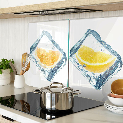 Planche à découper en verre Fruits dans la glace