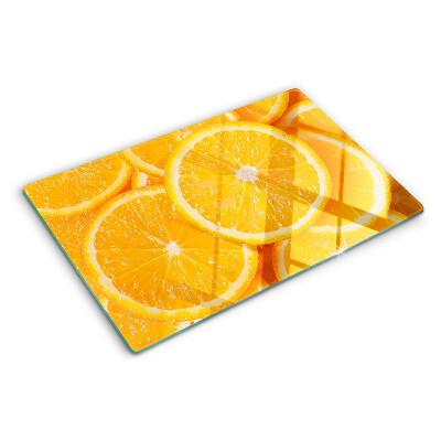 Planche à découper verre tranches d'orange
