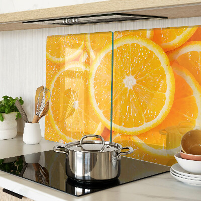 Planche à découper verre tranches d'orange