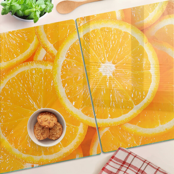 Planche à découper verre tranches d'orange