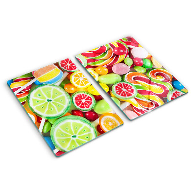 Planche à découper verre Bonbons sucrés et fruits