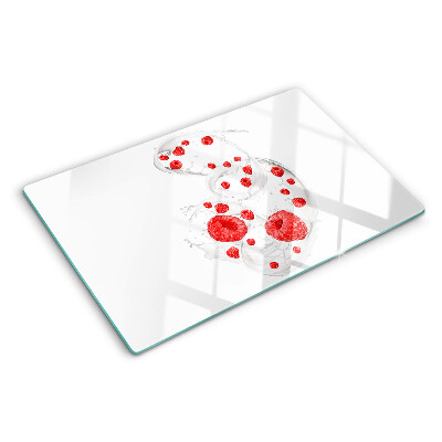 Planche à découper en verre Bulles de framboise dans l'eau
